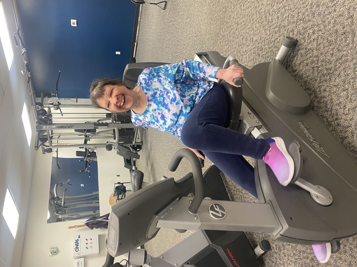 Client exercising at the gym